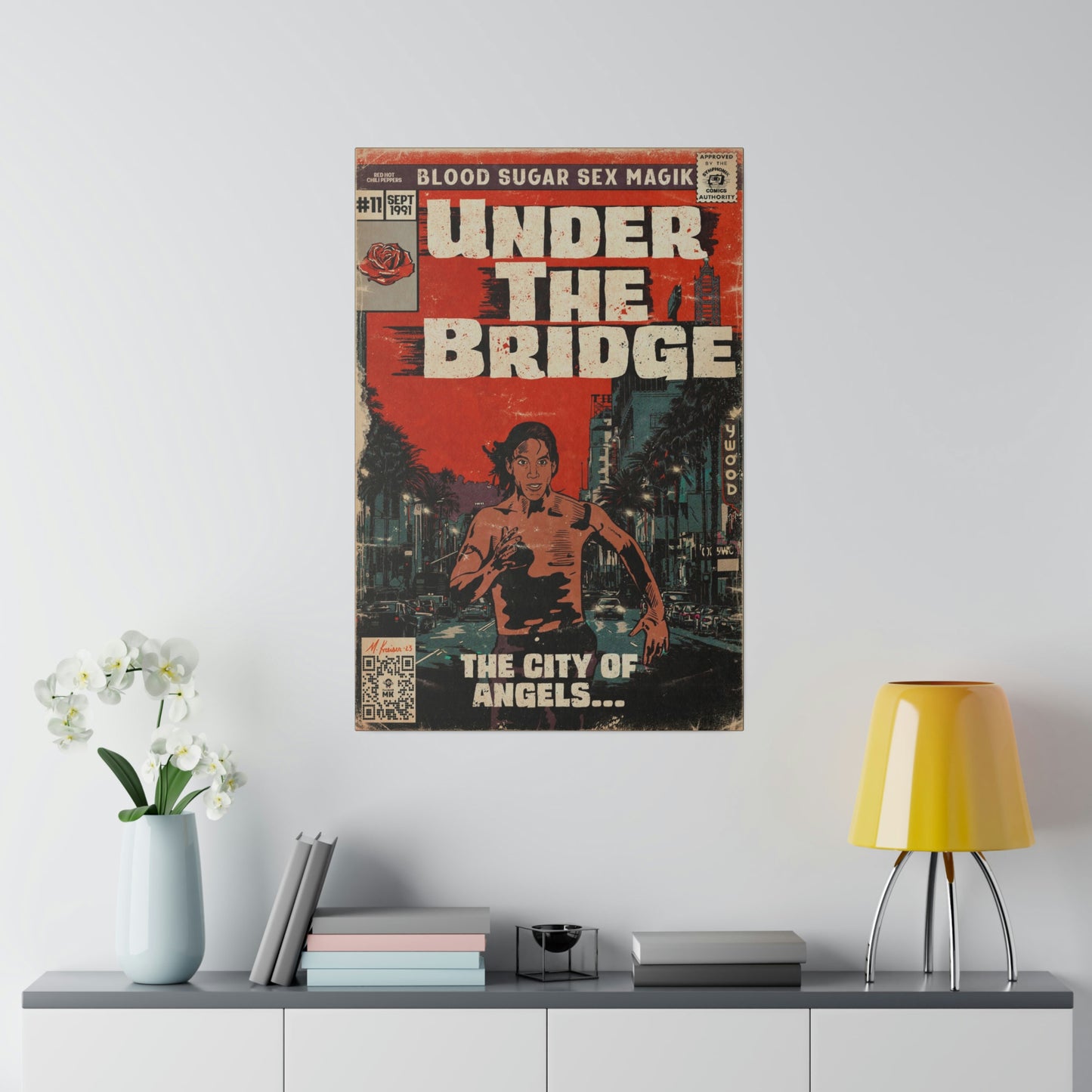 Red Hot Chili Peppers- Under The Bridge - Matte Canvas, Stretched, 0.75"