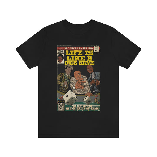 Nas, Cordae, & Freddie, Life Is Like A Dice Game - Comic Book Art - Unisex Jersey Short Sleeve Tee