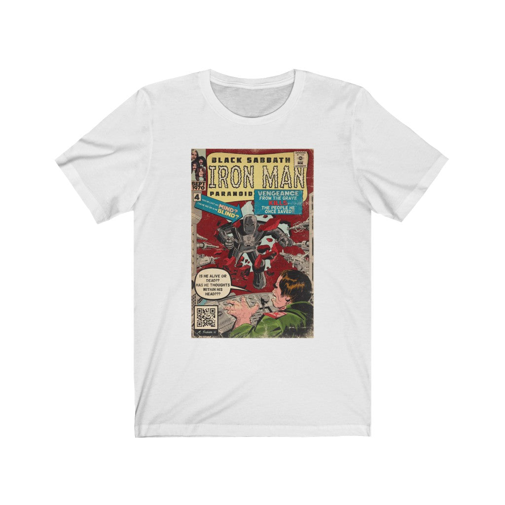 Black Sabbath - Iron Man Rock Comic Art - Unisex Jersey Short Sleeve Tee