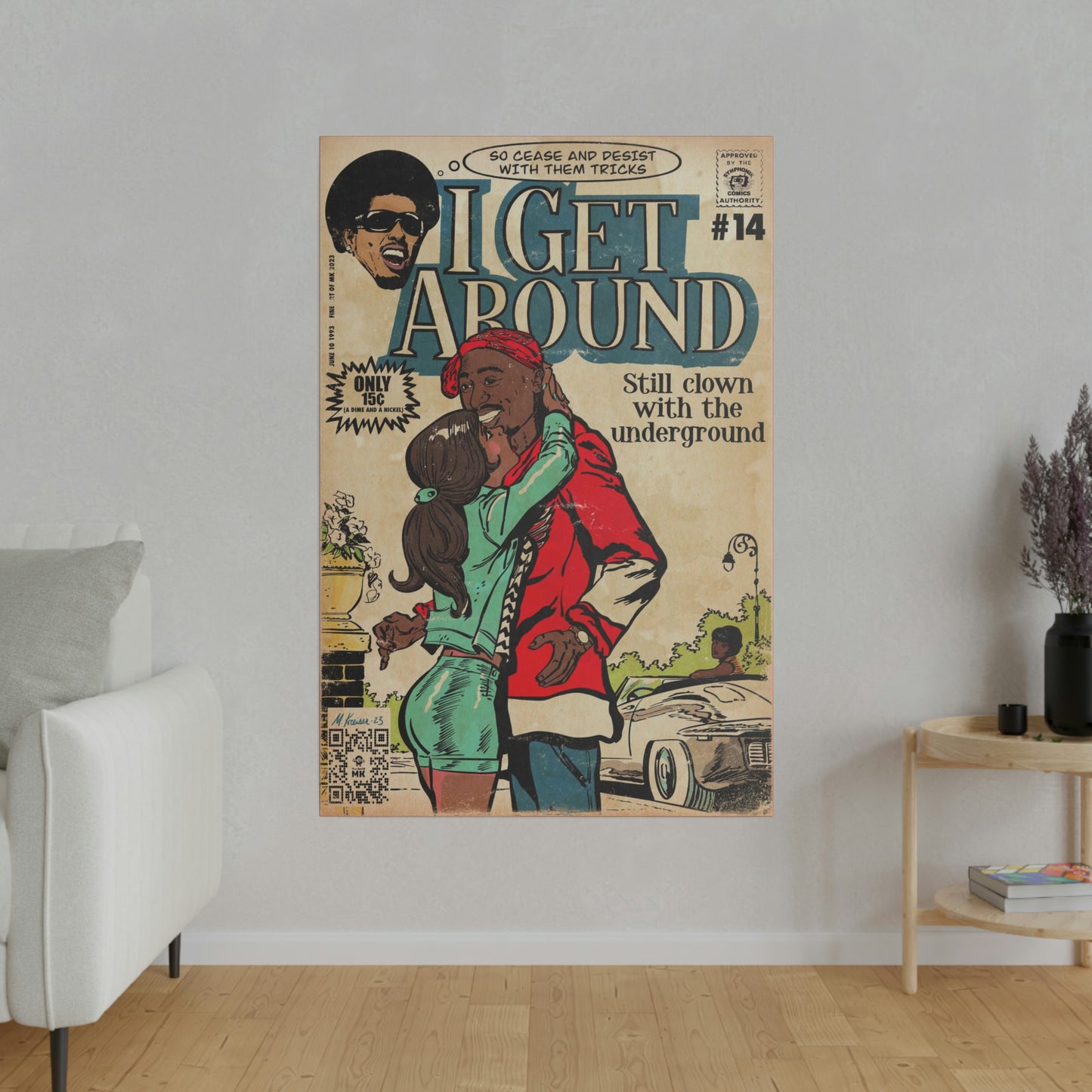 2Pac - I Get Around - Tupac - Matte Canvas, Stretched, 0.75"