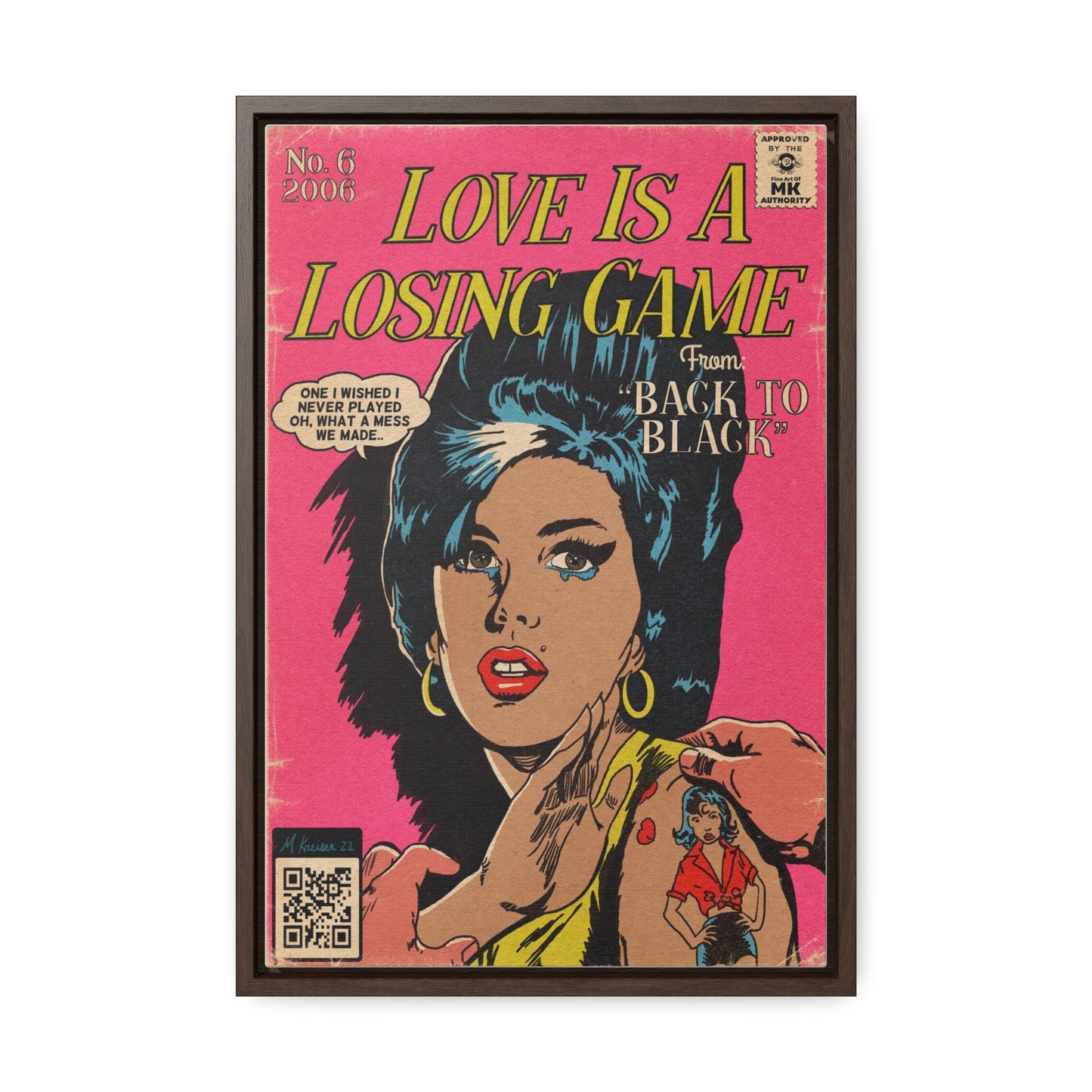 Amy Winehouse - Love Is A Losing Game - Gallery Canvas Wraps, Vertical Frame