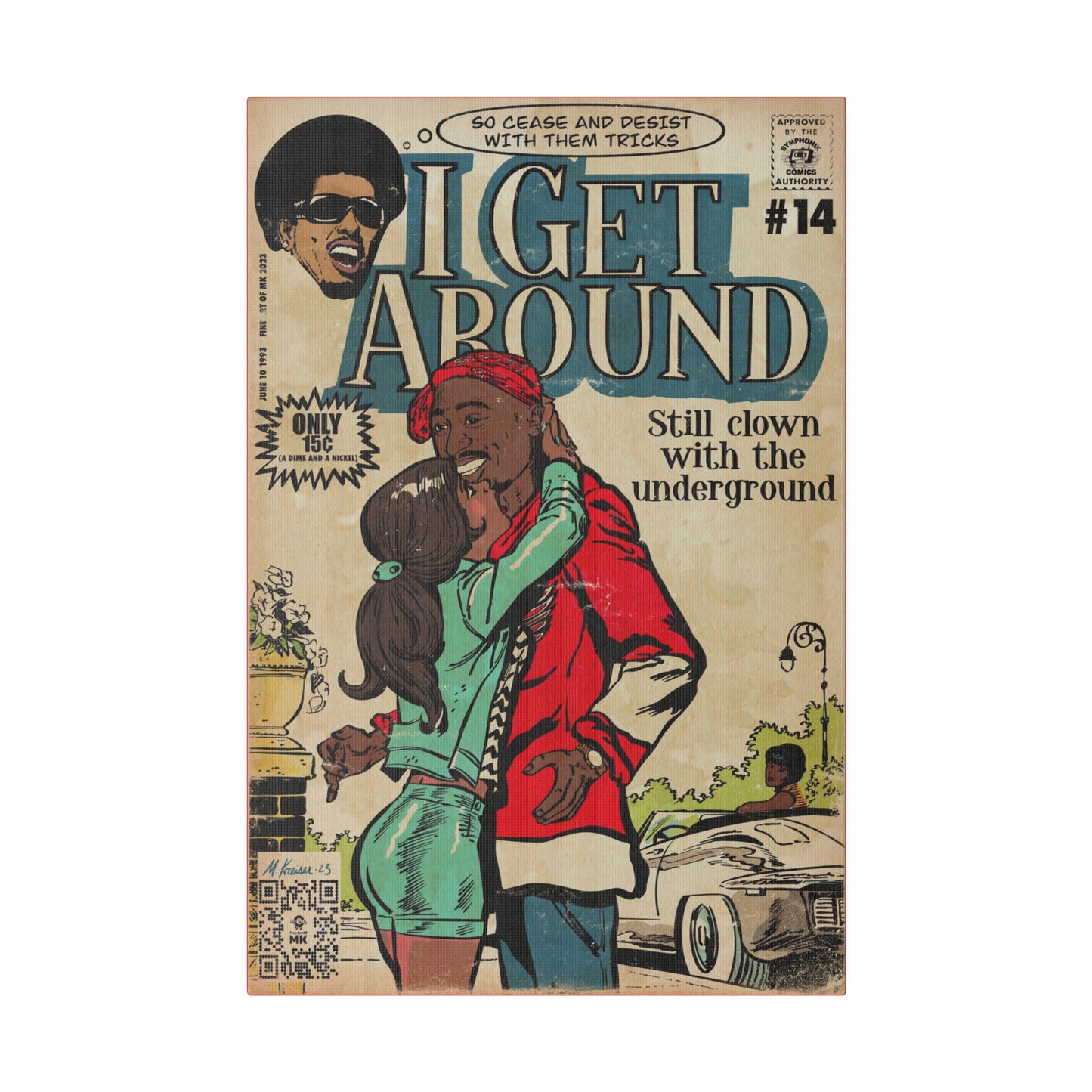 2Pac - I Get Around - Tupac - Matte Canvas, Stretched, 0.75"