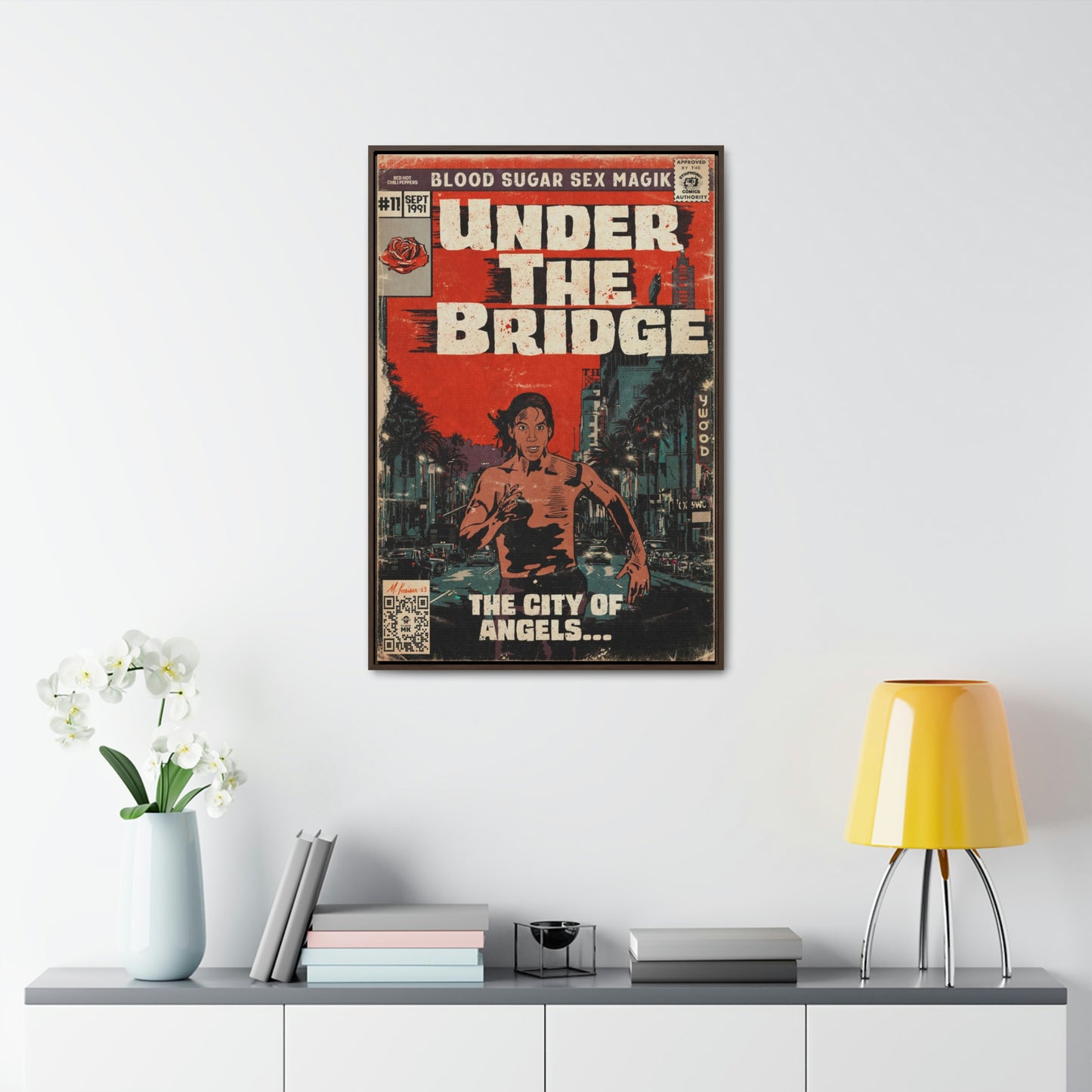 Red Hot Chili Peppers- Under The Bridge - Gallery Canvas Wraps, Vertical Frame