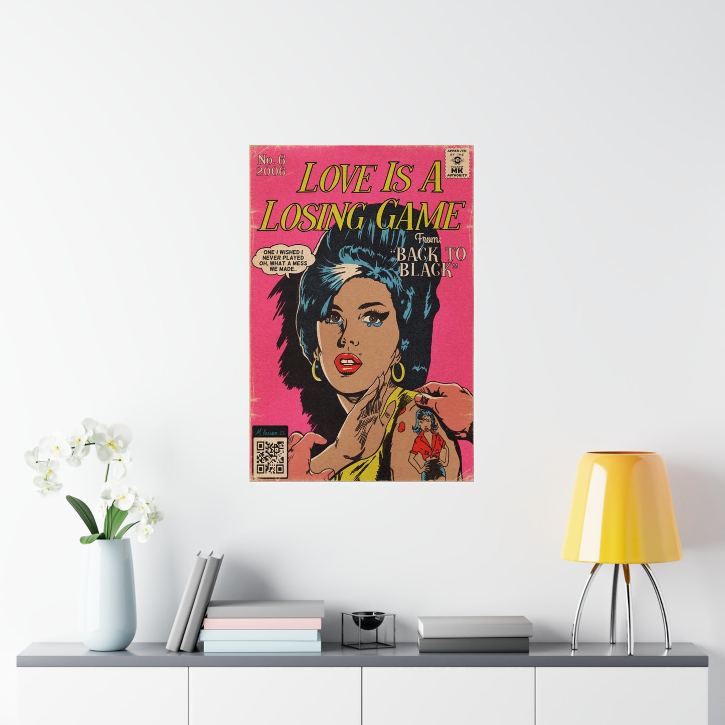 Amy Winehouse - Love Is A Losing Game - Vertical Matte Poster