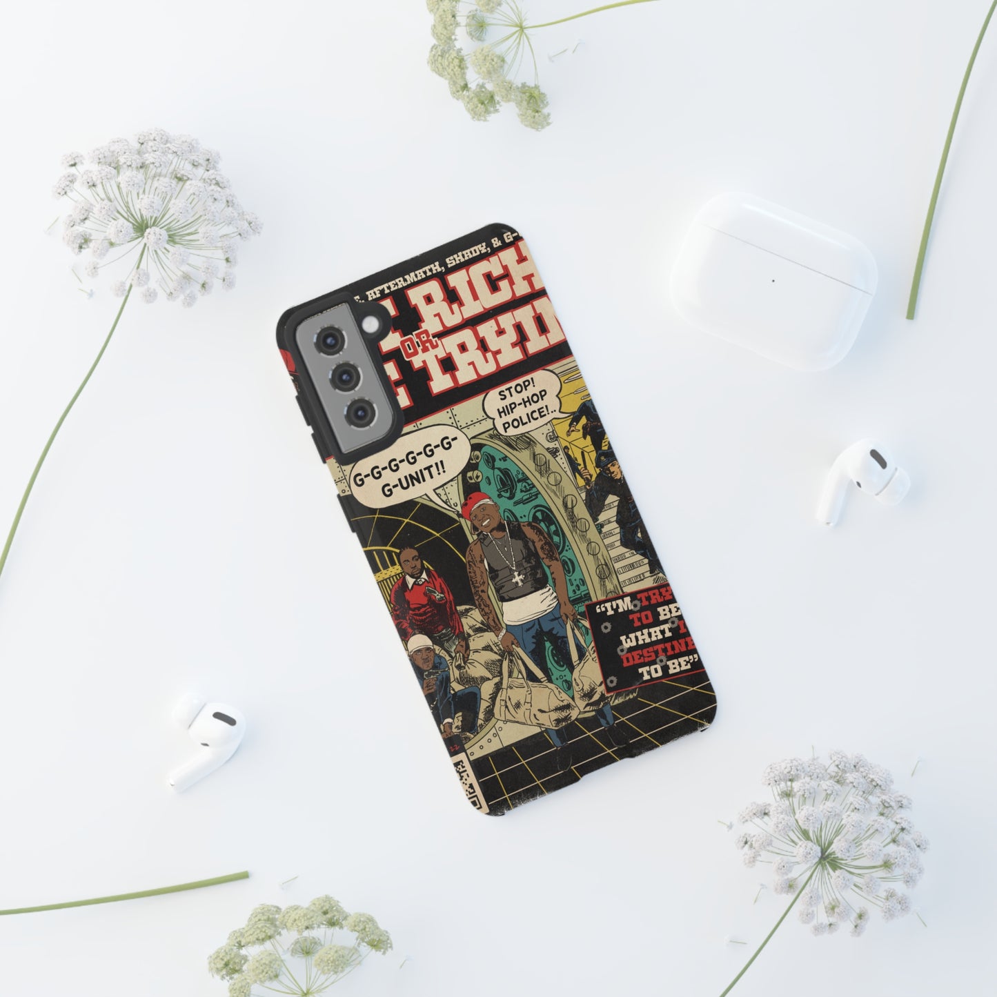 50 Cent - Get Rich Or Die Tryin - Comic Art Tough Phone Cases
