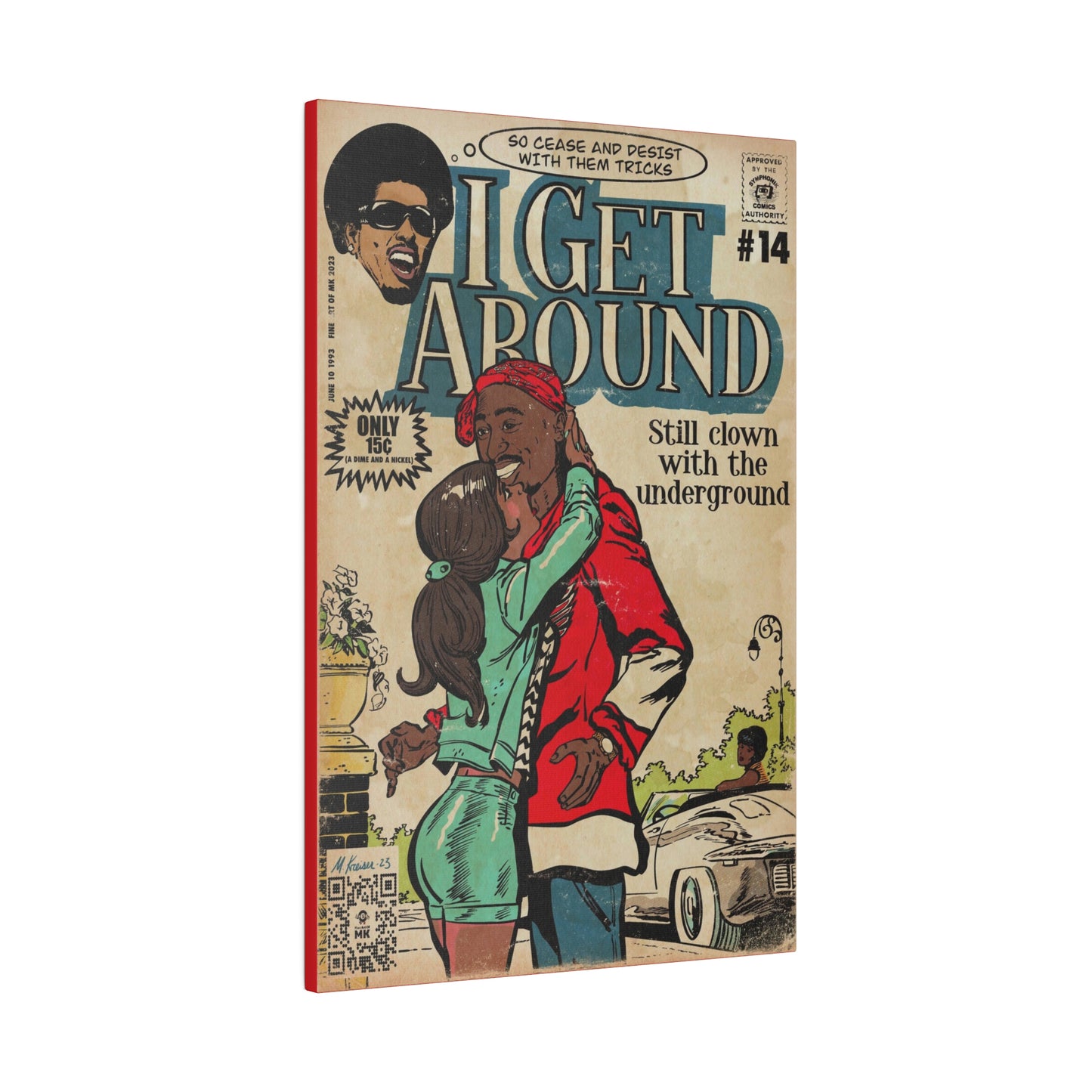 2Pac - I Get Around - Tupac - Matte Canvas, Stretched, 0.75"