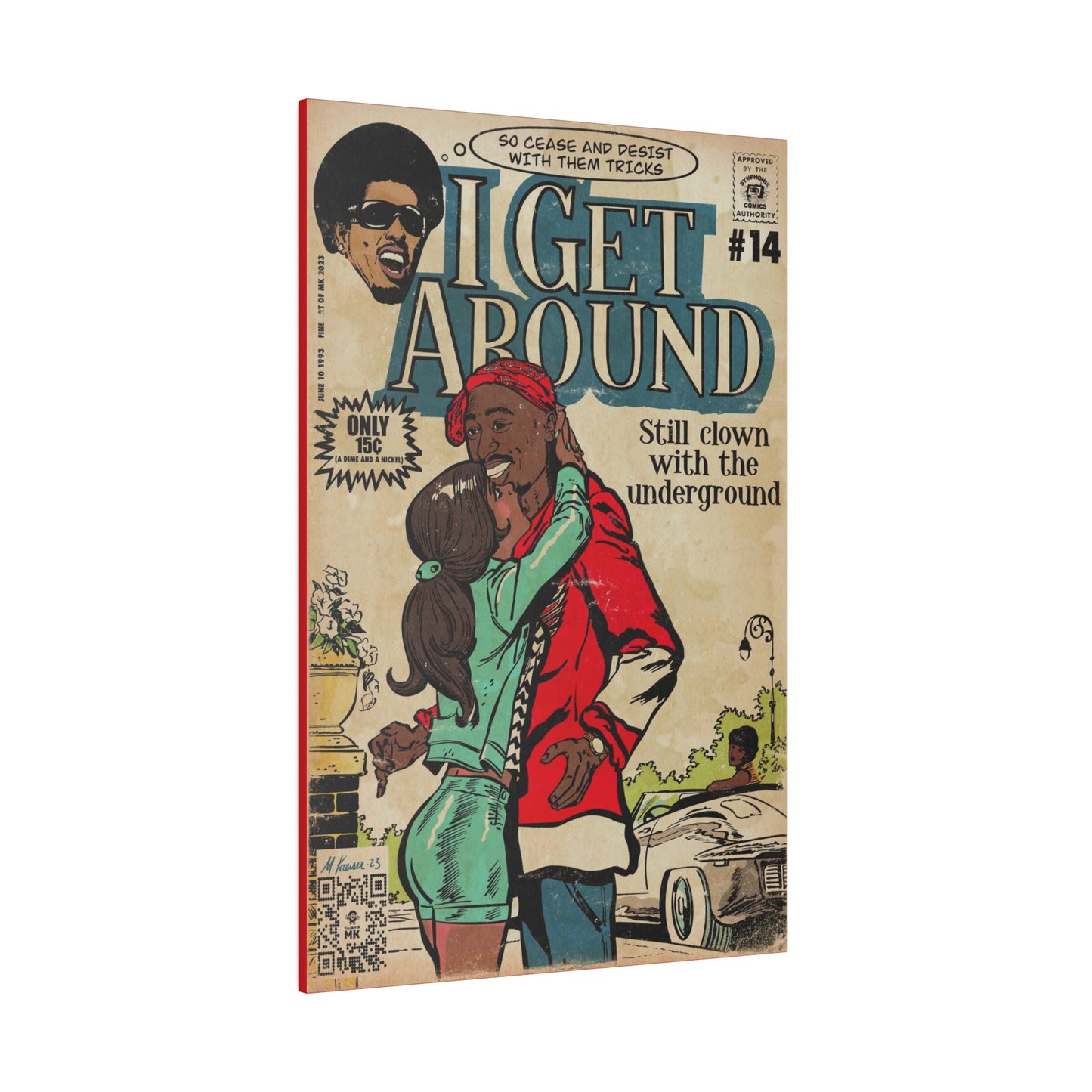 2Pac - I Get Around - Tupac - Matte Canvas, Stretched, 0.75"