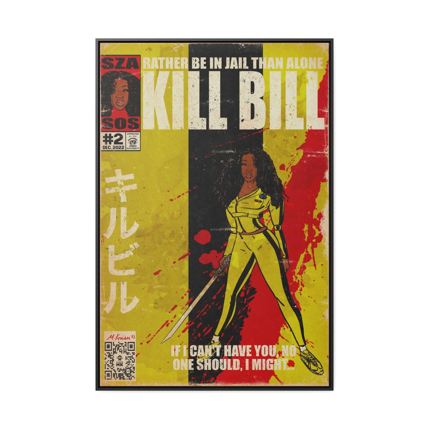 SZA - Kill Bill - Gallery Canvas Wraps, Vertical Frame