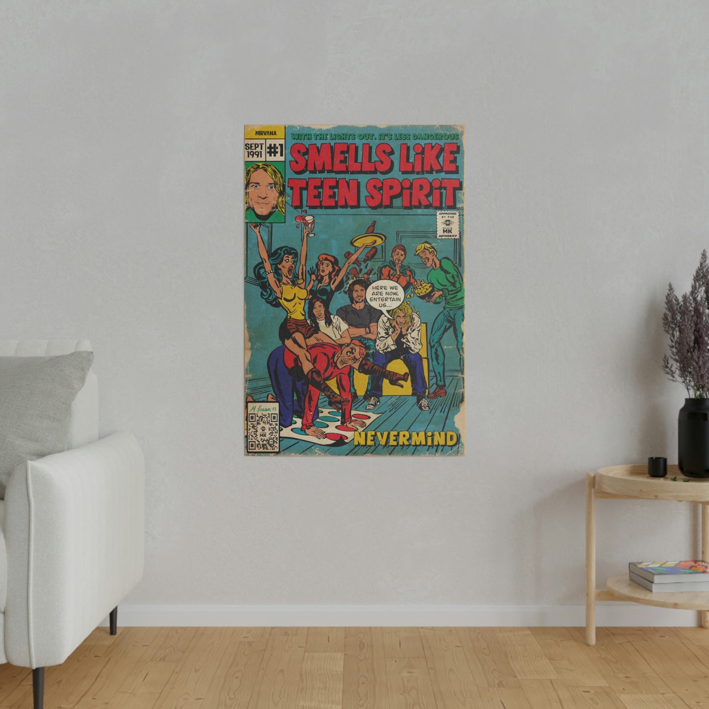 Nirvana - Smells Like Teen Spirit -  Matte Canvas, Stretched, 0.75"
