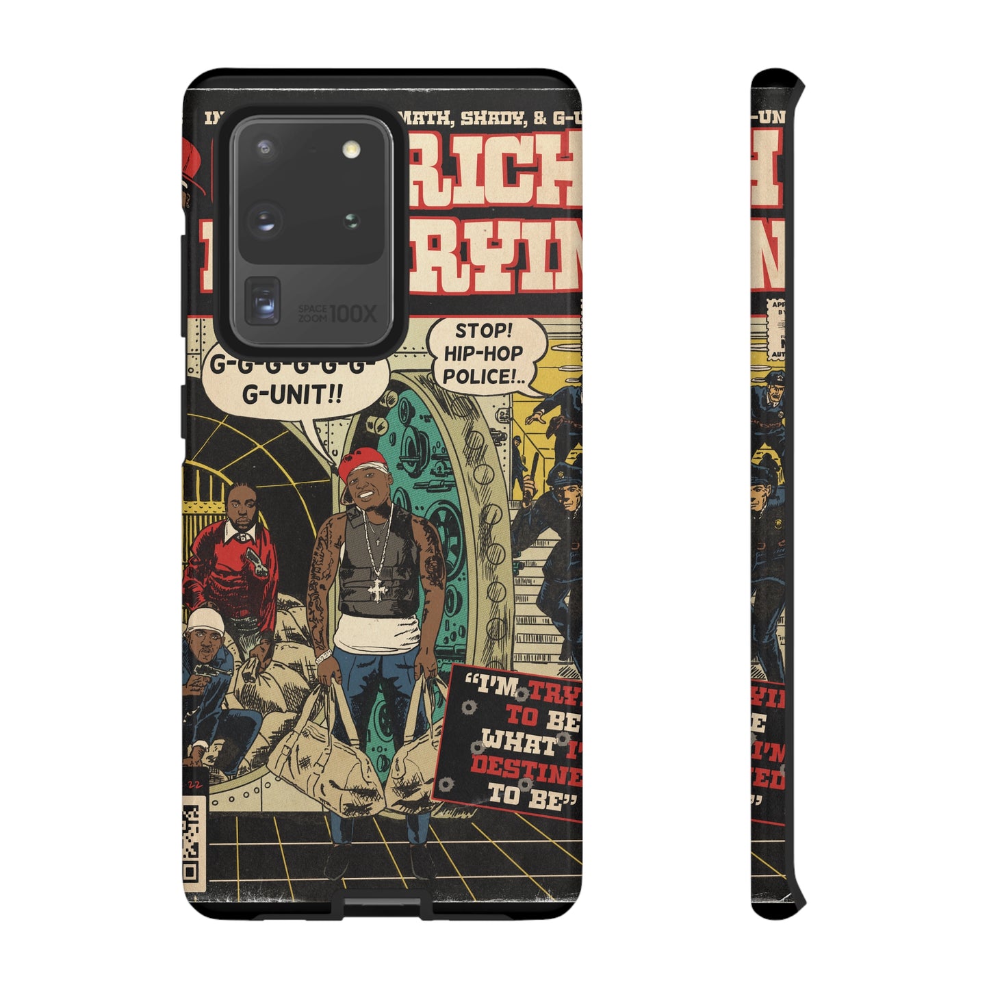 Get Rich Or Die Tryin - Comic Art Tough Phone Cases