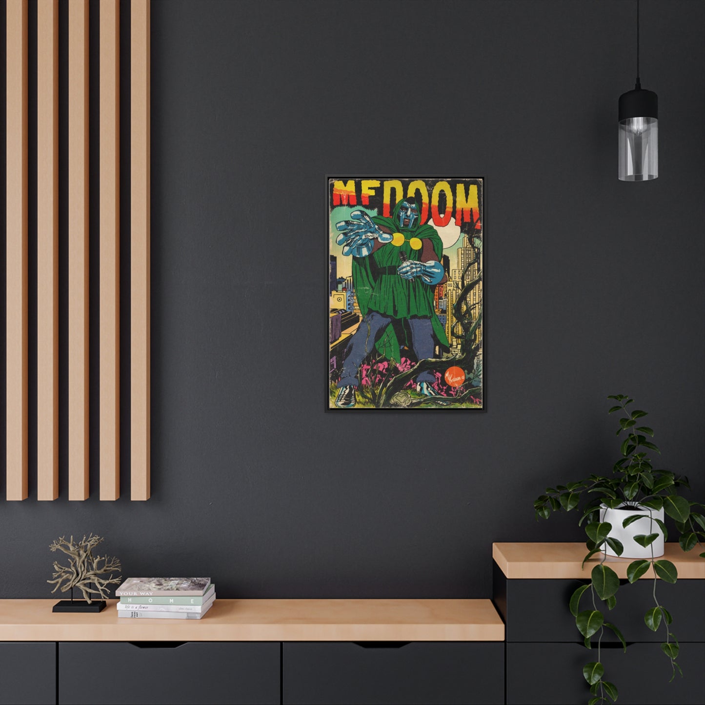 MF DOOM - Hip Hop Comics - Gallery Canvas Wraps, Vertical Frame