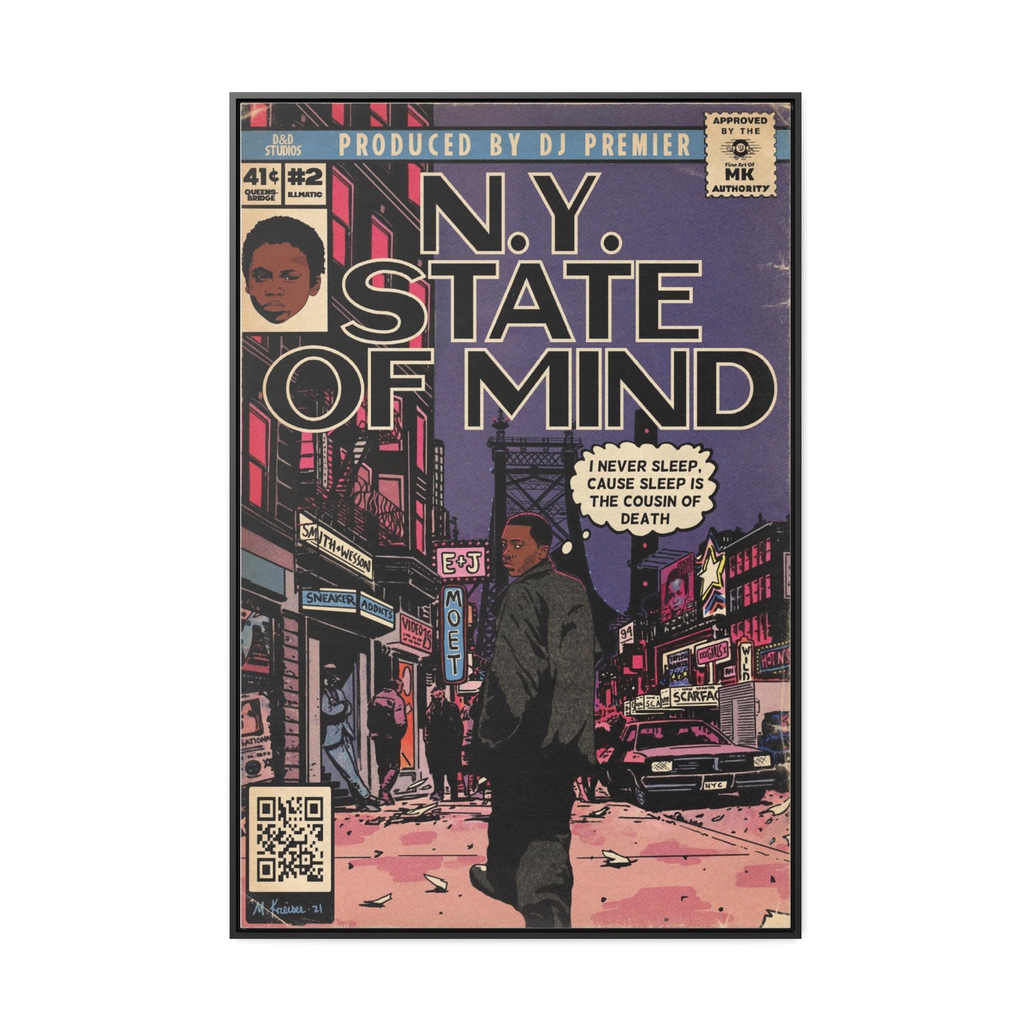 Nas - NY State of Mind - Gallery Canvas Wraps, Vertical Frame