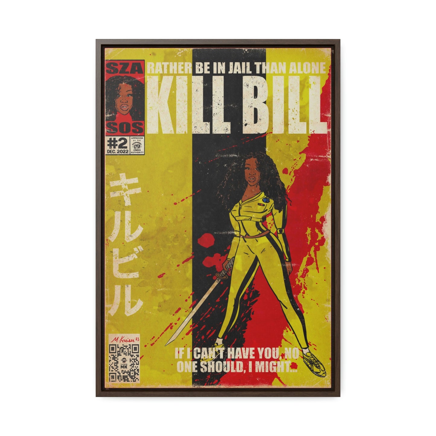 SZA - Kill Bill - Gallery Canvas Wraps, Vertical Frame