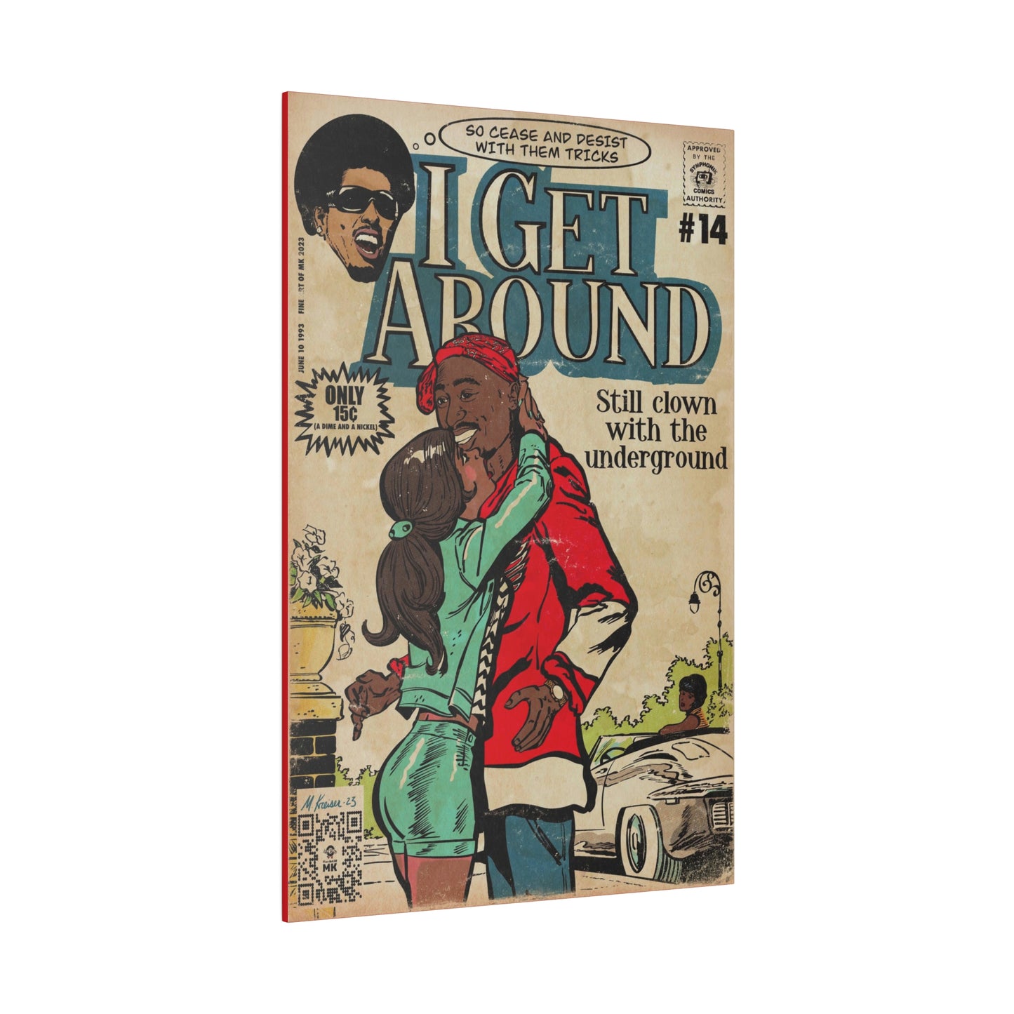 2Pac - I Get Around - Tupac - Matte Canvas, Stretched, 0.75"