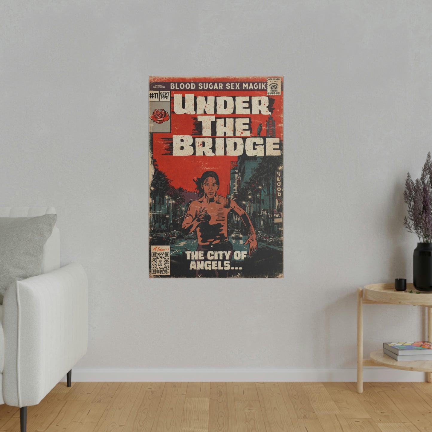 Red Hot Chili Peppers- Under The Bridge - Matte Canvas, Stretched, 0.75"