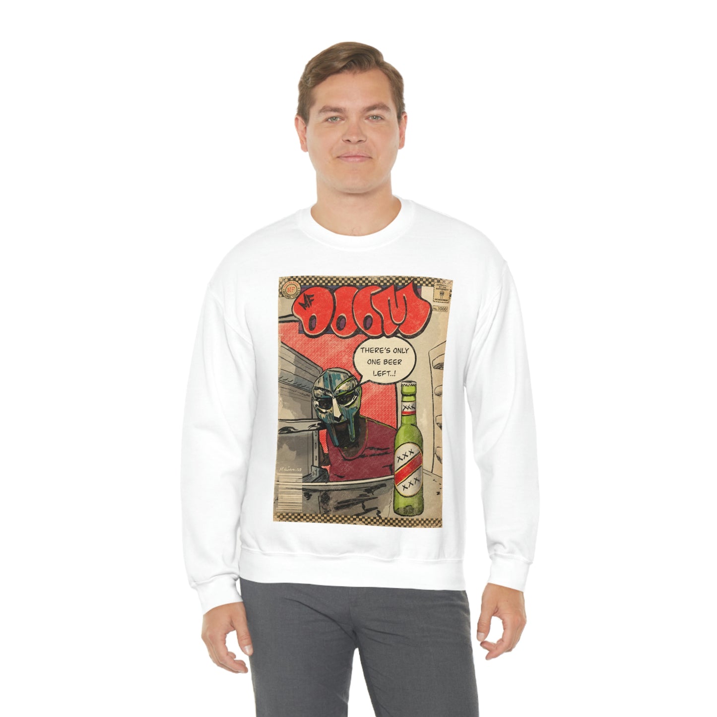 MF DOOM - One Beer - Unisex Heavy Blend™ Crewneck Sweatshirt